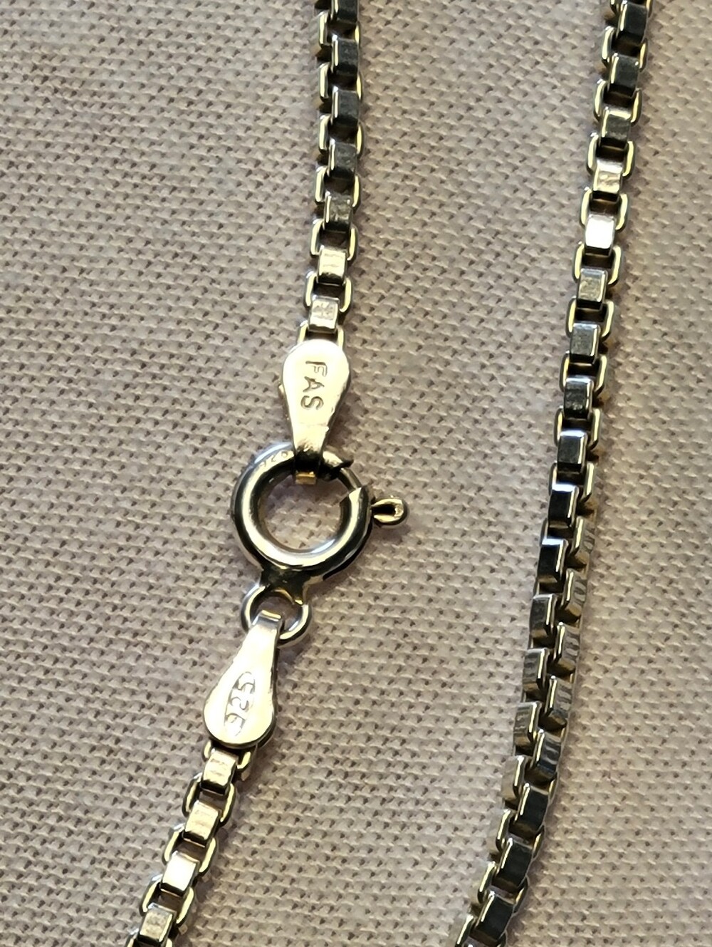 925 sterling silver vintage box link chain bracelet 925 - 2.2mm - 7"